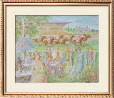 Le Courses A Longchamps by Jean Lareuse Pricing Limited Edition Print image
