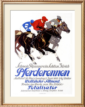 Pferderennen, Wollishofer-Allmend by Iwan E. Hugentobler Pricing Limited Edition Print image
