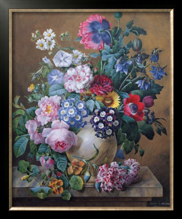 Rich Still Life Of Summer Flowers by Camille De Chantereine Pricing Limited Edition Print image