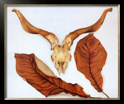 Ram's Skull With Brown Leaves by Georgia O'keeffe Pricing Limited Edition Print image