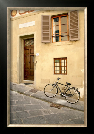 Black Bicycle By The Yellow Wall, Florence by Igor Maloratsky Pricing Limited Edition Print image