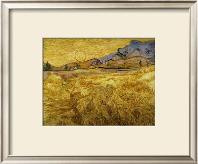 Wheat Field With Reaper And Sun by Vincent Van Gogh Pricing Limited Edition Print image