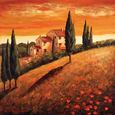 Sunset Over Tuscany I by Santo De Vita Pricing Limited Edition Print image