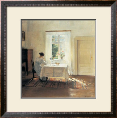 Woman Seated At A Table By A Window by Carl Holsoe Pricing Limited Edition Print image