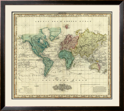 World On Mercators Projection, C.1823 by Henry S. Tanner Pricing Limited Edition Print image