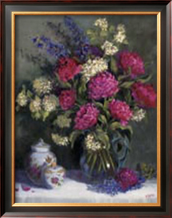 Peonies And Ginger Jar by Hope Reis Pricing Limited Edition Print image