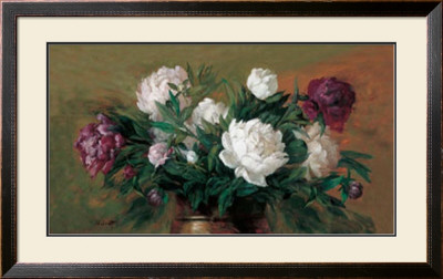 White And Purple Peonies by Joe Anna Arnett Pricing Limited Edition Print image