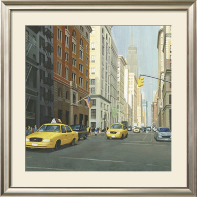Street Scene With Taxi by Klaus Gohlke Pricing Limited Edition Print image
