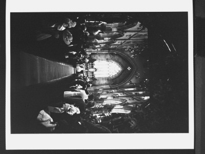 600 Guest Stand Listening To Wedding Vows Of Senator John F. Kennedy And His Bride Jacqueline by Lisa Larsen Pricing Limited Edition Print image