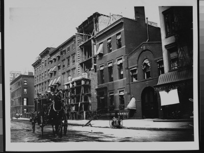 A New Front And Roof Being Put On A Brownstone At 69 Madison Ave., As Carriages Passes by Wallace G. Levison Pricing Limited Edition Print image