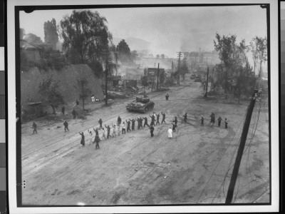 American Tank Covering The Rear Of A Line Of Marching North Korean Prisoners by John Babyak Pricing Limited Edition Print image