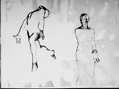 Negative Print Of Jose Limon And Charles Weidman Dancing At Gjon Mili's Studio by Gjon Mili Pricing Limited Edition Print image