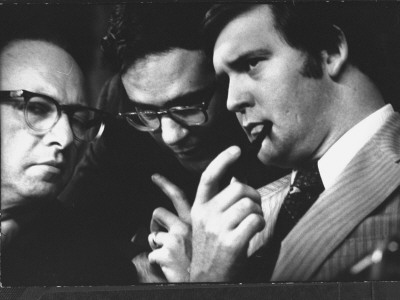 Samuel Dash And Rufus Edmisten Consulting During Watergate Hearings by Gjon Mili Pricing Limited Edition Print image