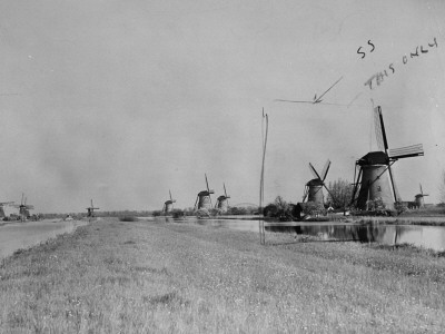 Windmills Along The Canals Near Rotterdam by William Vandivert Pricing Limited Edition Print image