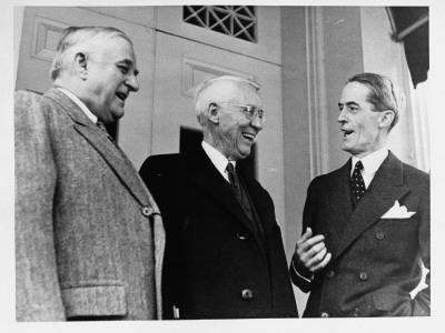 Marvin Mcintyre With Sen-Elect Hughes And Guffey by Thomas D. Mcavoy Pricing Limited Edition Print image