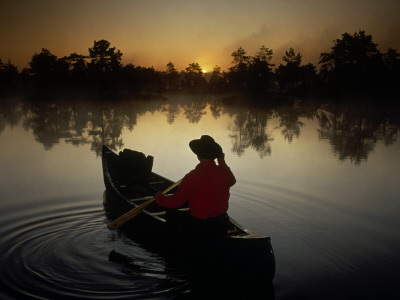 Kayaker In The Morning Mist, Sweden by Anders Ekholm Pricing Limited Edition Print image