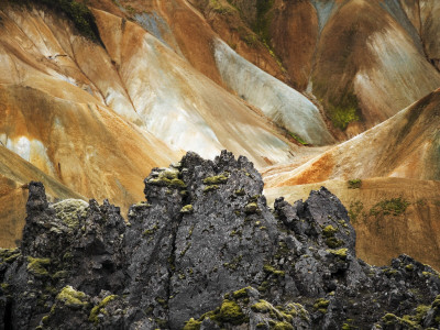 Rock Formation And Hills By Landmannalaugar, Iceland by Gunnar Svanberg Skulasson Pricing Limited Edition Print image