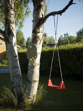 A Swing And A Dartboard In A Tree, Sweden by Inger Bladh Pricing Limited Edition Print image
