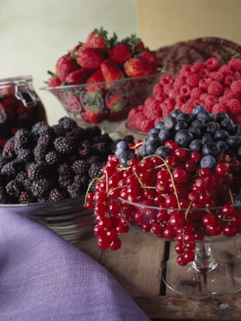 A Variety Of Berries In Bowls by Janne Hansson Pricing Limited Edition Print image