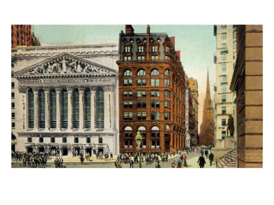 Stock Exchange And Wall Street, New York City by W.P. Frith Pricing Limited Edition Print image