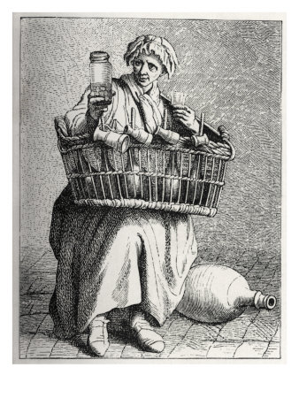 Daily Life In French History: An Eau-De-Vie/Alcoholic Beverage Seller In 18Th Century Paris by Harold Copping Pricing Limited Edition Print image