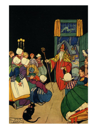 Saint Nicholas Arrives At Dutch Family Home On Christmas Eve by Fauvel Pricing Limited Edition Print image