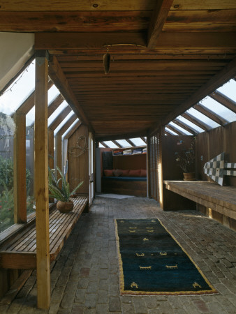 Morley Baer Stone House, Carmel, California, 1965, Glazed Passageway Leading To Addition by Alan Weintraub Pricing Limited Edition Print image