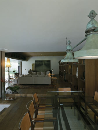 Casa Marrom, Sao Paulo, Living / Dining Area, Architect: Isay Weinfeld by Alan Weintraub Pricing Limited Edition Print image