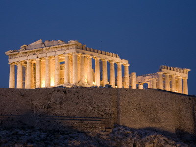 The Acropolis, Athens, The Parthenon At Dusk, Built Between 447 And 438 Bc by Colin Dixon Pricing Limited Edition Print image