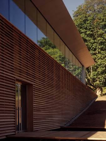 Mount Stuart Visitors' Centre, Isle Of Bute, Scotland, View Across Footbridge Towards Slope by Keith Hunter Pricing Limited Edition Print image