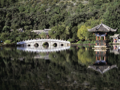 Pavilion And Bridge At Black Dragon Pool, Lijiang, Yunnan Province by Marcel Malherbe Pricing Limited Edition Print image