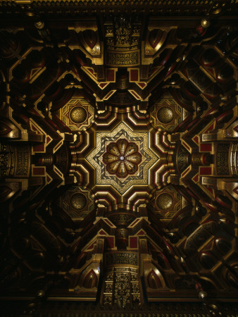 Cardiff Castle, Wales, 1870, The Arab Room Ceiling Detail, Architect: William Burges A, W, Pugin by Lucinda Lambton Pricing Limited Edition Print image