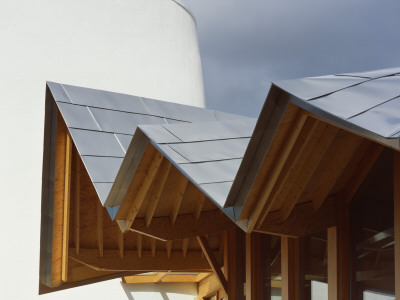 Maggie's Centre, Ninewells Hospital, Dundee, Scotland, Zig Zag Roof Detail With Tower by Keith Hunter Pricing Limited Edition Print image