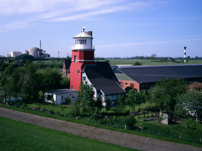 Lighthouse And Nuclear Power Plant, Brokdorf by Marcus Bleyl Pricing Limited Edition Print image