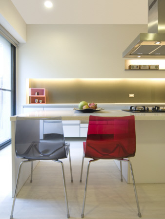 Su Residence, Jhubei City, Hsinchu County, 2005, Kitchen With Two Chairs Taiwan by Marc Gerritsen Pricing Limited Edition Print image