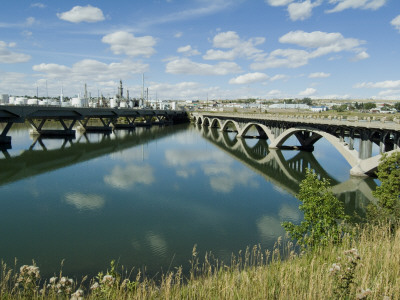 Bridge Over Missouri River, Great Falls, Montana, Usa by Natalie Tepper Pricing Limited Edition Print image