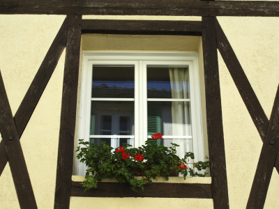 Window Of A Traditional Timber Framed House, Saint Martin, Il De Re, France by Olwen Croft Pricing Limited Edition Print image