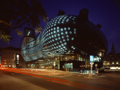 Kunsthaus Lmg Graz, Graz Austria, Dusk, Architect: Peter Cook And Colin Fournier by Peter Durant Pricing Limited Edition Print image