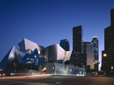 Walt Disney Concert Hall, Downtown Los Angeles, Streetscape At Dusk, Architect: Frank O Gehry by Richard Bryant Pricing Limited Edition Print image