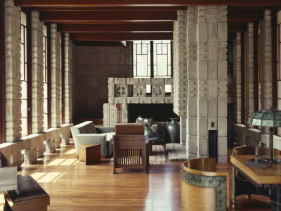 Storer House, Los Angeles, California, 1923, Living Area, Architect: Frank Lloyd Wright by Richard Bryant Pricing Limited Edition Print image