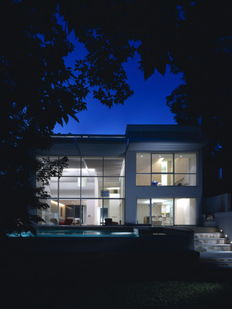 House In Toronto - Exterior From Garden At Dusk, Seth Stein Architects by Richard Bryant Pricing Limited Edition Print image