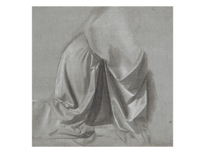 Draperie Pour Une Figure Agenouillée, Vue De Profil À Droite by Léonard De Vinci Pricing Limited Edition Print image