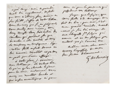 Lettre Autographe Signée À  Paul Huet by Eugene Delacroix Pricing Limited Edition Print image