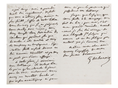 Lettre Autographe Signee A  Paul Huet by Eugene Delacroix Pricing Limited Edition Print image