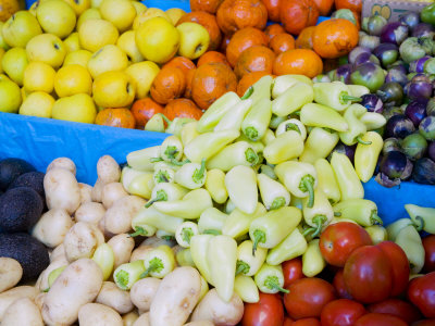 Vegetables At Local Market, San Miguel De Allende, Guanajuato State, Mexico by Julie Eggers Pricing Limited Edition Print image