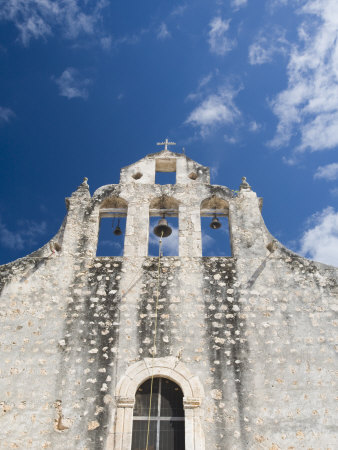 Bell Tower Of A Spanish Colonial Church, Valladolid, Yucatan, Mexico by Julie Eggers Pricing Limited Edition Print image