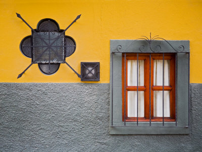 Unusual Windows, San Miguel De Allende, Guanajuato State, Mexico by Julie Eggers Pricing Limited Edition Print image