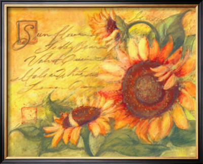 Sunflowers On Gold by Susan Winget Pricing Limited Edition Print image