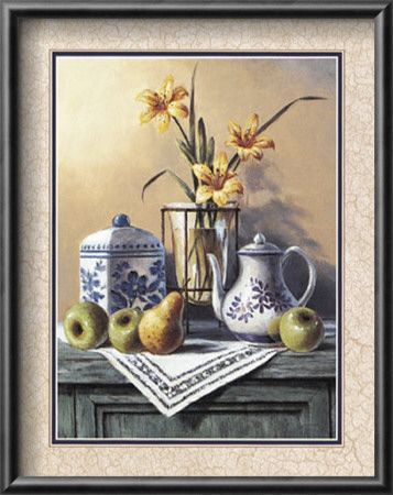 Country Tea Set With Yellow Lilies by T. C. Chiu Pricing Limited Edition Print image