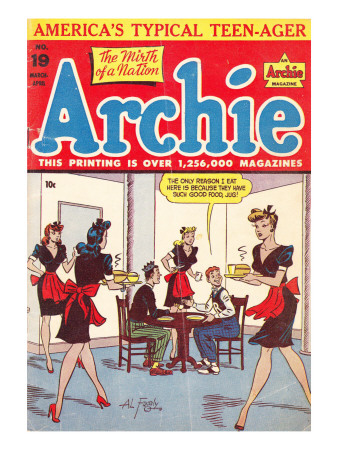 Archie Comics Retro: Archie Comic Book Cover #19 (Aged) by Al Fagaly Pricing Limited Edition Print image